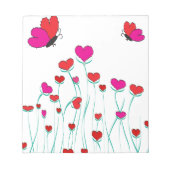 Bloc-note Coeurs et papillons Valentine Love (Devant)