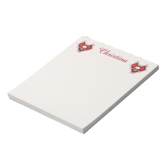 Bloc-note Coeurs gothiques rouges foncés cernés dans le crân (Tourné)