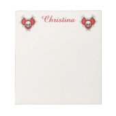 Bloc-note Coeurs gothiques rouges foncés cernés dans le crân (Devant)