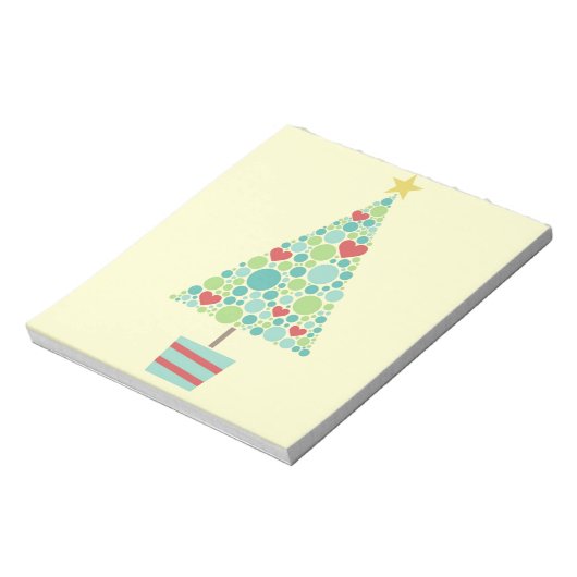 Bloc-note Coeurs mignons pastel moderne sapin de Noël (Tourné)