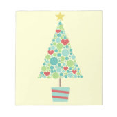Bloc-note Coeurs mignons pastel moderne sapin de Noël (Devant)