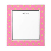 Bloc-note Coeurs parties scintillant or (Devant)