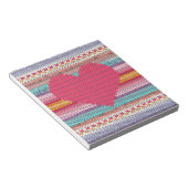 Bloc-note Coeurs rétro arc-en-ciel fausse laine tricot valen (Incliné)