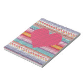 Bloc-note Coeurs rétro arc-en-ciel fausse laine tricot valen (Tourné)