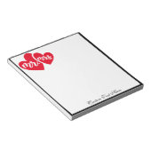 Bloc-note Coeurs romantiques M. Mme Red Black Personnalisé (Incliné)