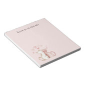 Bloc-note Cœurs roses chats blancs amour (Incliné)