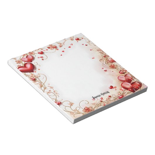 Bloc-note Coeurs rouges (Incliné)