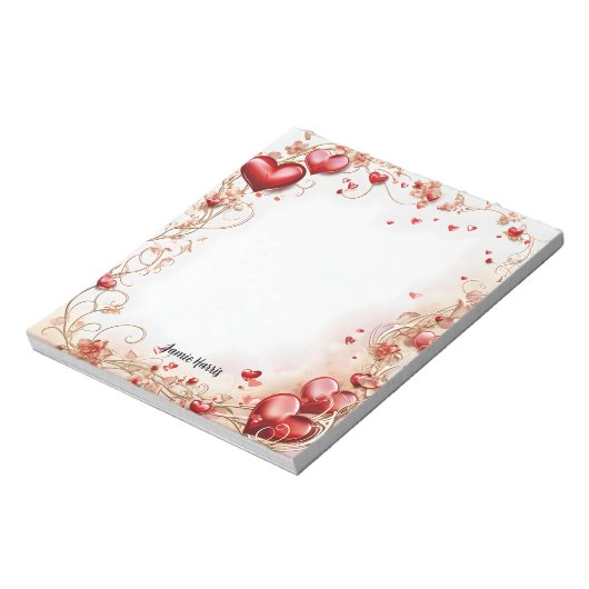 Bloc-note Coeurs rouges (Tourné)