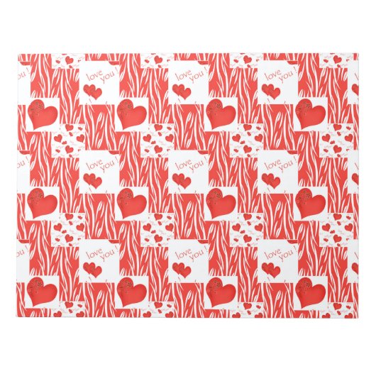 Bloc-note Coeurs rouges, amour, (Devant)