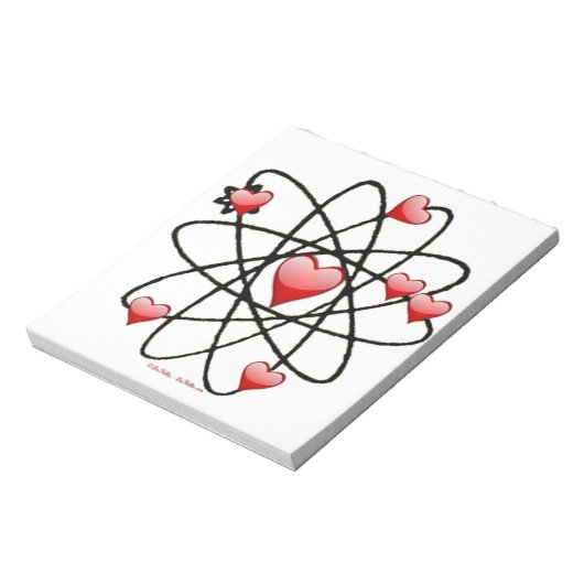 Bloc-note Coeurs rouges de Saint Valentin atomique (Tourné)