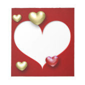 Bloc-note Coeurs Valentin Rouge Or Moderne (Devant)