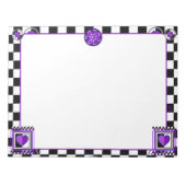 Bloc-note Coeurs violets B&W battants (Devant)