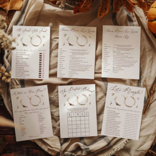 Bloc-note Coffee Themed BINGO Bridal Shower Game
