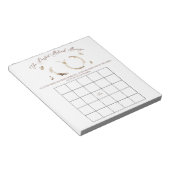 Bloc-note Coffee Themed BINGO Bridal Shower Game (Incliné)