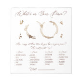 Bloc-note Coffee Themed What's in Your Purse Shower Game (Devant)