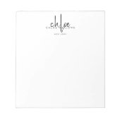 Bloc-note Coiffeur Chic Monogramme Minimaliste (Devant)