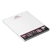 Bloc-note Coiffeur Personnalisé Rose & Noir Coiffeuse (Incliné)