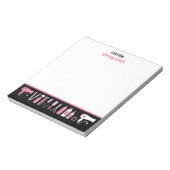 Bloc-note Coiffeur Personnalisé Rose & Noir Coiffeuse (Tourné)