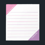 Bloc-note Coin Colorbloc rose violet du bureau de<br><div class="desc">Ce design présente des triangles roses et violets dans les coins avec des lignes pour l'écriture. La collection de produits de coordination est disponible dans notre boutique, zazzle.com/store/doodlelulu. Contactez-nous si vous avez besoin que ce design s'applique à un produit spécifique pour créer votre propre cadeau ou article de contrepartie unique...</div>