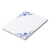 Bloc-note Coins floraux bleus (Tourné)