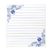 Bloc-note Coins floraux bleus (Devant)