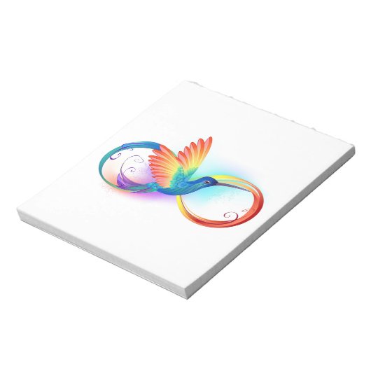 Bloc-note Colibri arc-en-ciel avec symbole Infinity (Tourné)