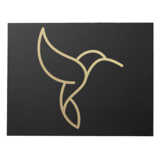 Bloc-note Colibri en style Monoline - Or en noir