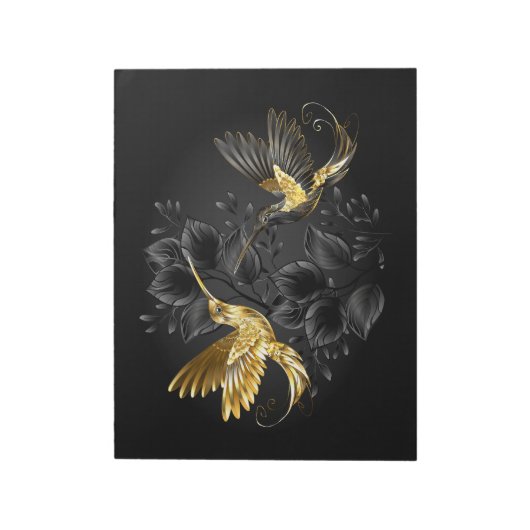 Bloc-note Colibri noir et or (Tourné)