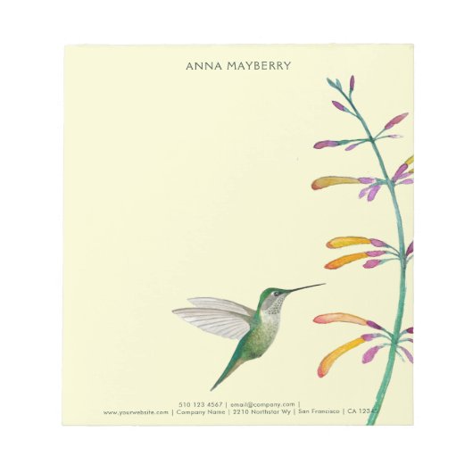 Bloc-note Colibri personnalisé (Devant)