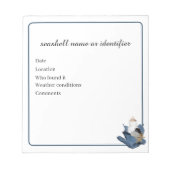 Bloc-note Collecte de coquillages étiquette organisation (Devant)