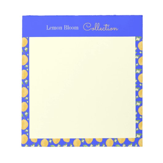 Bloc-note Collection Lemon Bloom motif bleu (Devant)