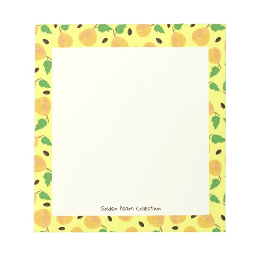 Bloc-note Collection Poires Dorées Jaune Clair (Devant)