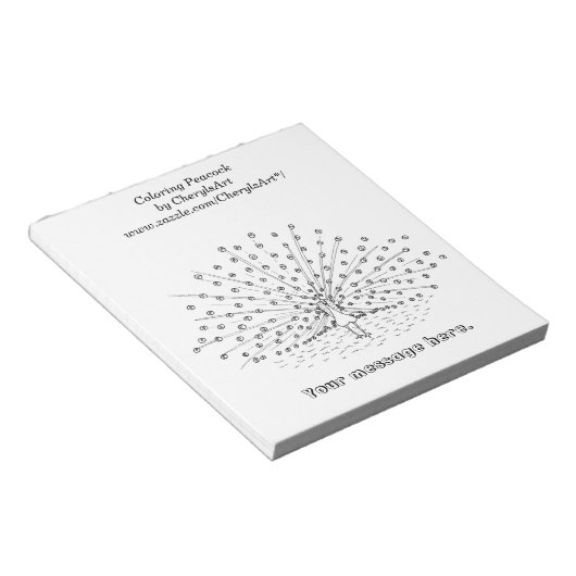Bloc-note Coloration Peacock Dessin Notepads (Incliné)