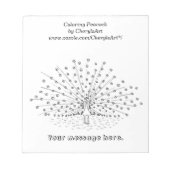 Bloc-note Coloration Peacock Dessin Notepads (Devant)