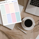 Bloc-note Colorblock Planificateur hebdomadaire<br><div class="desc">Utilisez ce bloc-notes déchiré pour gribouiller toutes les choses dont vous avez besoin pour vous en sortir. Ce bloc de couleurs planificateur hebdomadaire et liste de choses à faire avec des couleurs simples qui vous aidera à bloquer vos jours et garder trace de vos tâches pour chaque jour de la...</div>