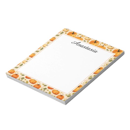 Bloc-note Coloré Citrouille d'automne élégant (Tourné)