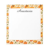 Bloc-note Coloré Citrouille d'automne élégant (Devant)