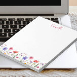 Bloc-note Coloré Fleur sauvage Plutôt Floral Personnalisé<br><div class="desc">Joli bloc-notes avec bordure fleur sauvage colorée pour personnaliser avec votre nom. Ce motif floral délicat et féminin à l'aquarelle a une bordure de fleurs sauvages avec typographie lettrée à la main. Veuillez consulter la collection de Fleurs sauvages de la Fête des Mères pour obtenir la coordination des cartes et...</div>