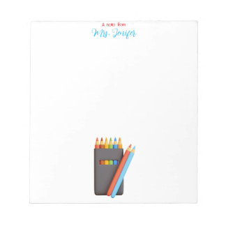 Bloc-note Colored Pencil Palette Kindergarten Teacher Notepa