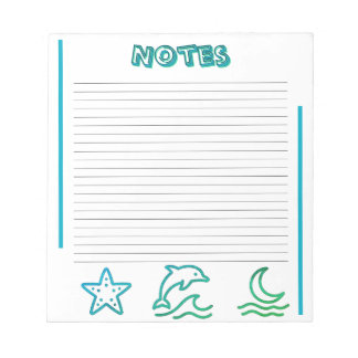 Bloc-note Colorful Ocean Life Lined Notepad