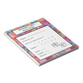 Bloc-note Colorful Patchwork Print Bunco Night (Incliné)