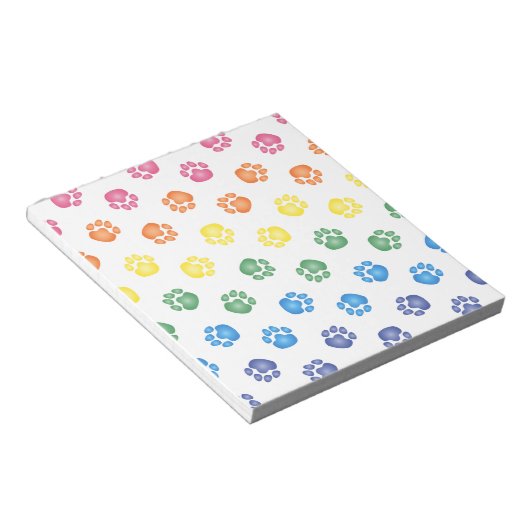 Bloc-note Colorful paw prints (Incliné)