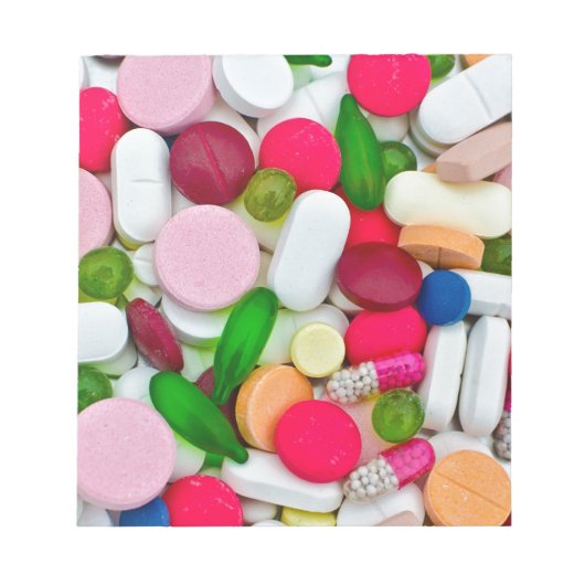 Bloc-note Colorful pills custom product (Devant)