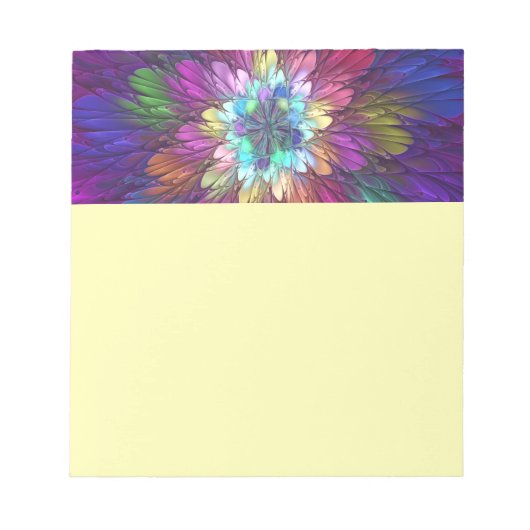 Bloc-note Colorful Psychedelic Flower Abstract Fractal Art (Devant)
