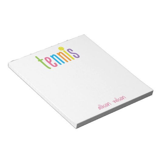Bloc-note Colorful Tennis Personalized Notepad (Incliné)