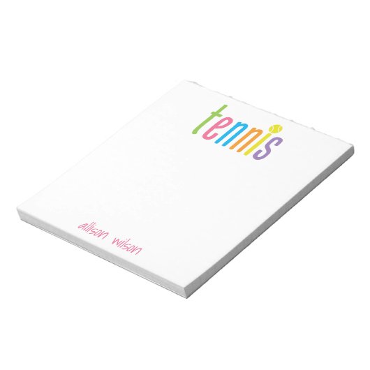 Bloc-note Colorful Tennis Personalized Notepad (Tourné)