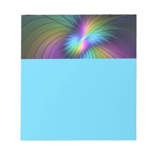 Bloc-note Colorful With Blue Modern Abstract Fractal Art (Devant)