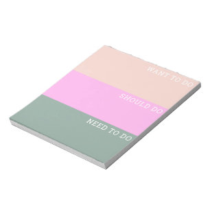 Bloc-note Coloris Peach Pink Sage Bloc De Couleur Réparti Su