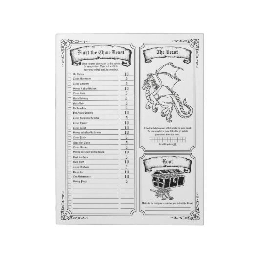 Bloc-note Combattre la bête de corvée (Remplir) (Tourné)