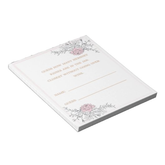 Bloc-note Combien de baisers Cartes de Guessage Botanique De (Incliné)